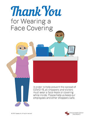 thank you for wearing a face covering